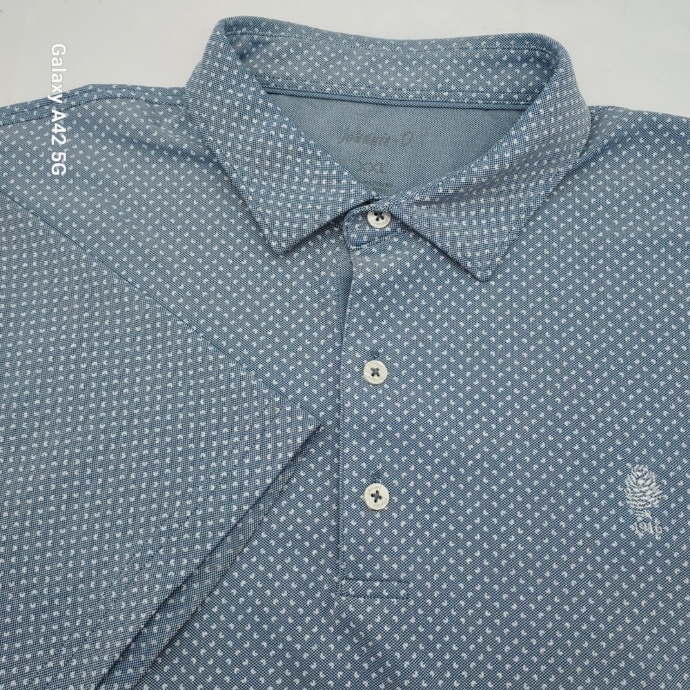 Johnnie-O Mens XXL Lake Blue Micro Diamond Performance Polo Shirt JMPO3400 - Picture 1 of 7